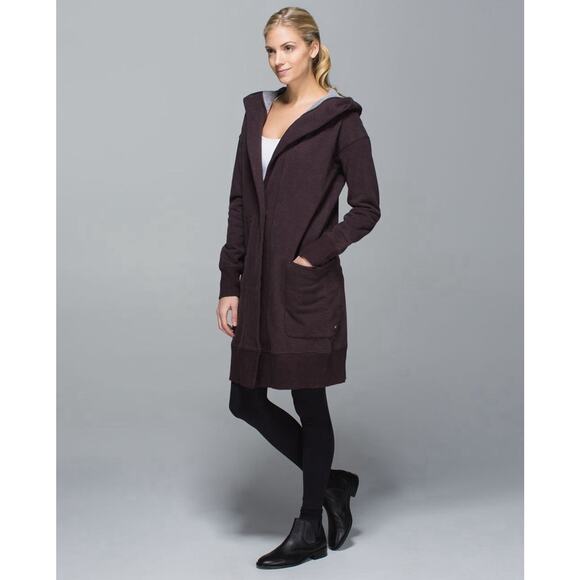 Lululemon Jackets & Blazers - Lululemon Hooded Karmacollected Wrap Cardigan Jacket Heathered Purple Size 10